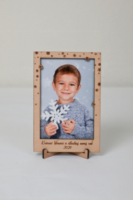 Přání vánoční dřevěné - Vločky II